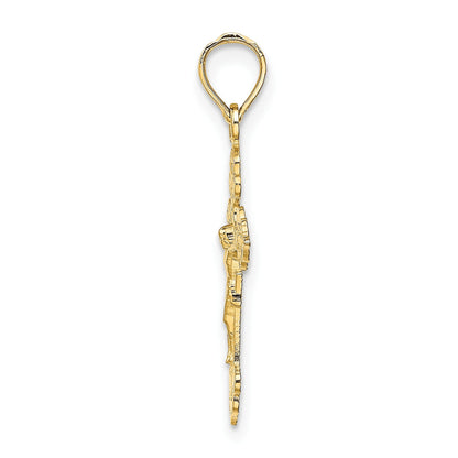 14K Crucifix with Fancy Tips Charm