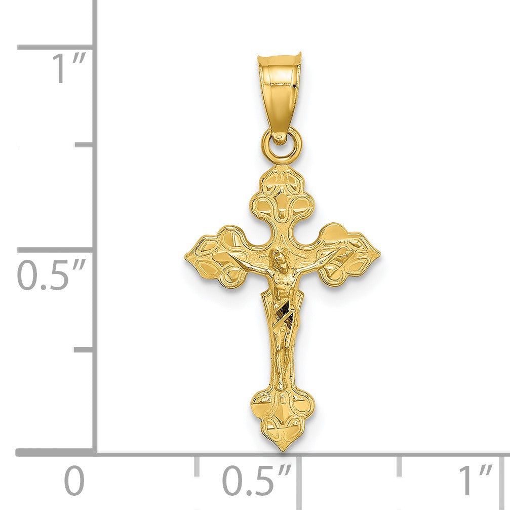 14K Crucifix with Fancy Tips Charm