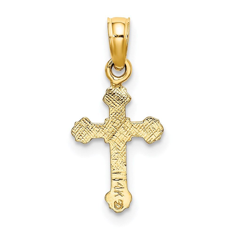 14K Mini Crucifix W/ Fancy Tips Charm