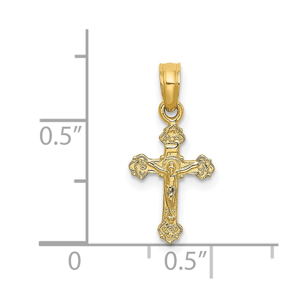 14K Mini Crucifix W/ Fancy Tips Charm