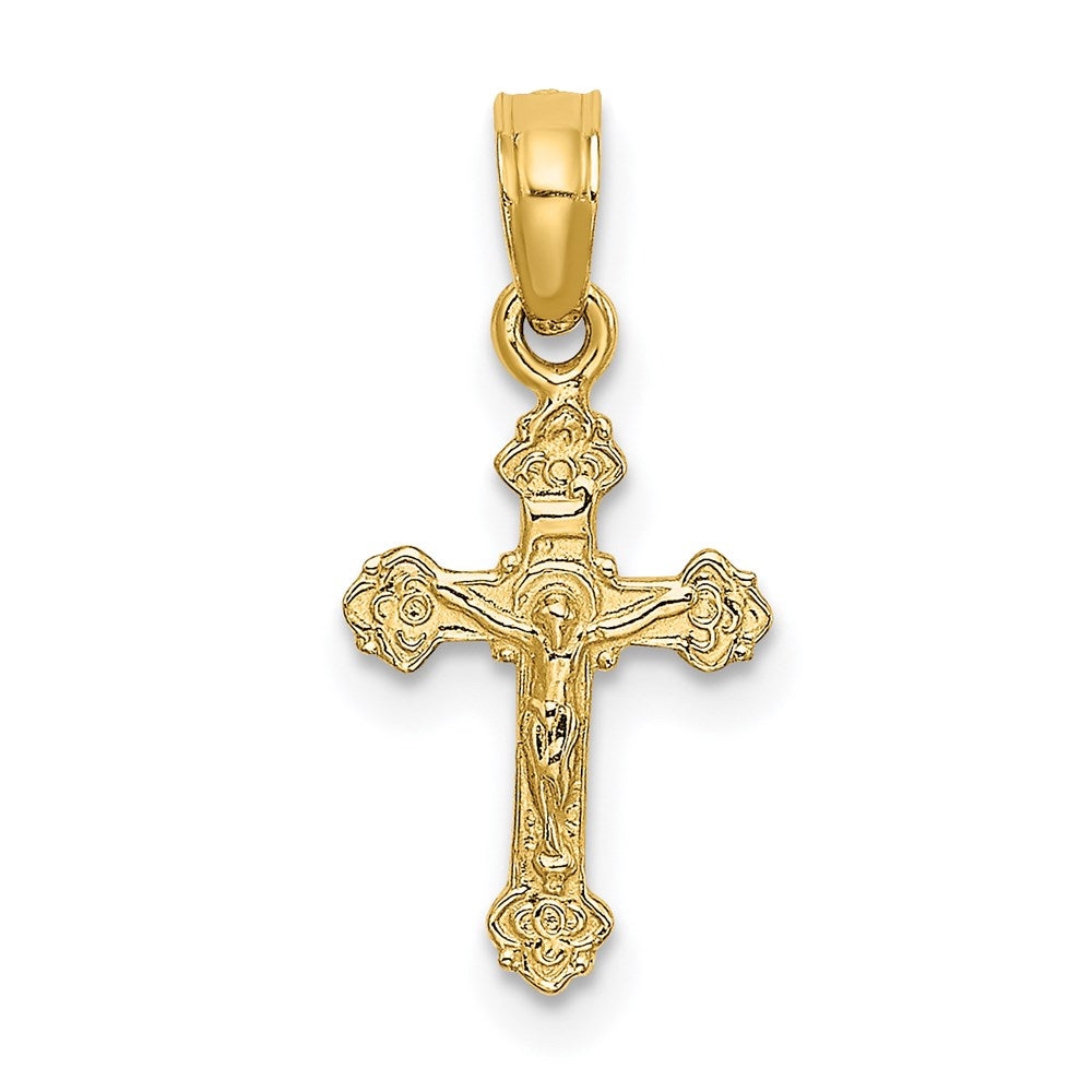 14K Mini Crucifix W/ Fancy Tips Charm