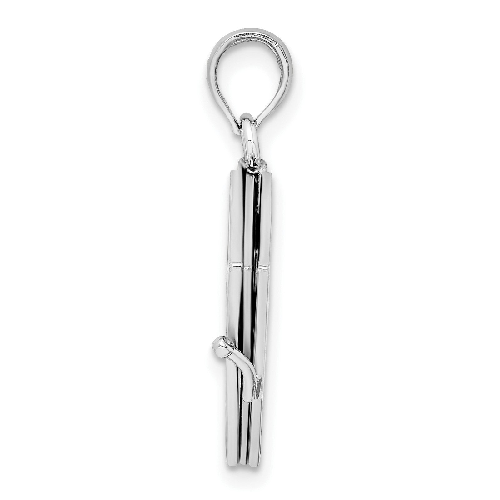 14K White Gold 3-D THE TEN COMMANDMENTS Book with Moveable Pages Pendant