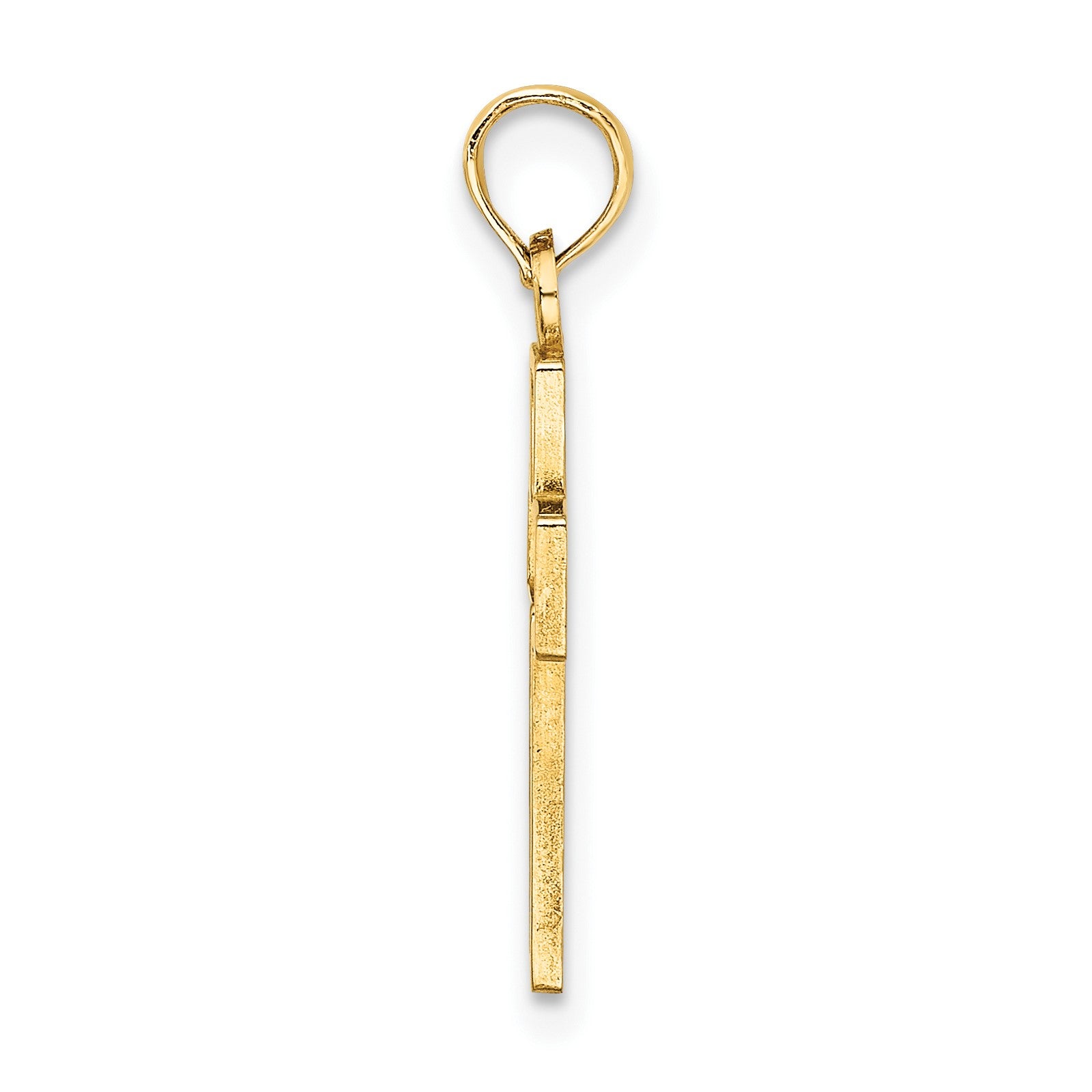 14K Cut-out Flower In Cross Charm