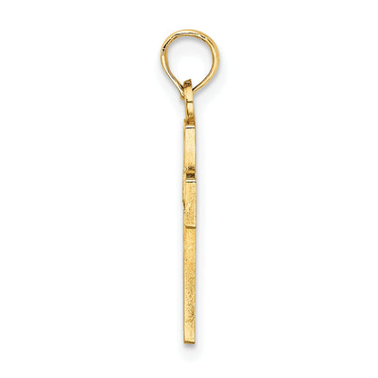 14K Cut-out Flower In Cross Charm