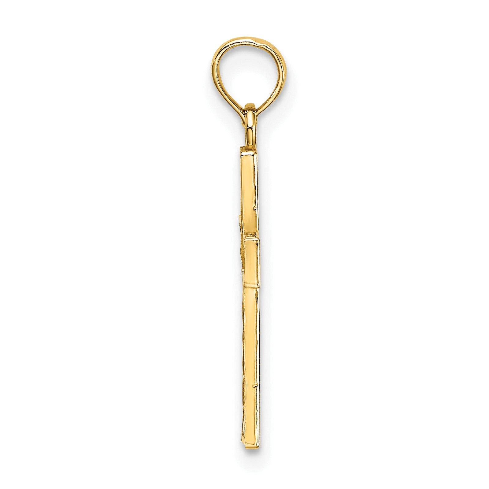 14K Diamond-cut Edge and Filigree Center Cross Charm