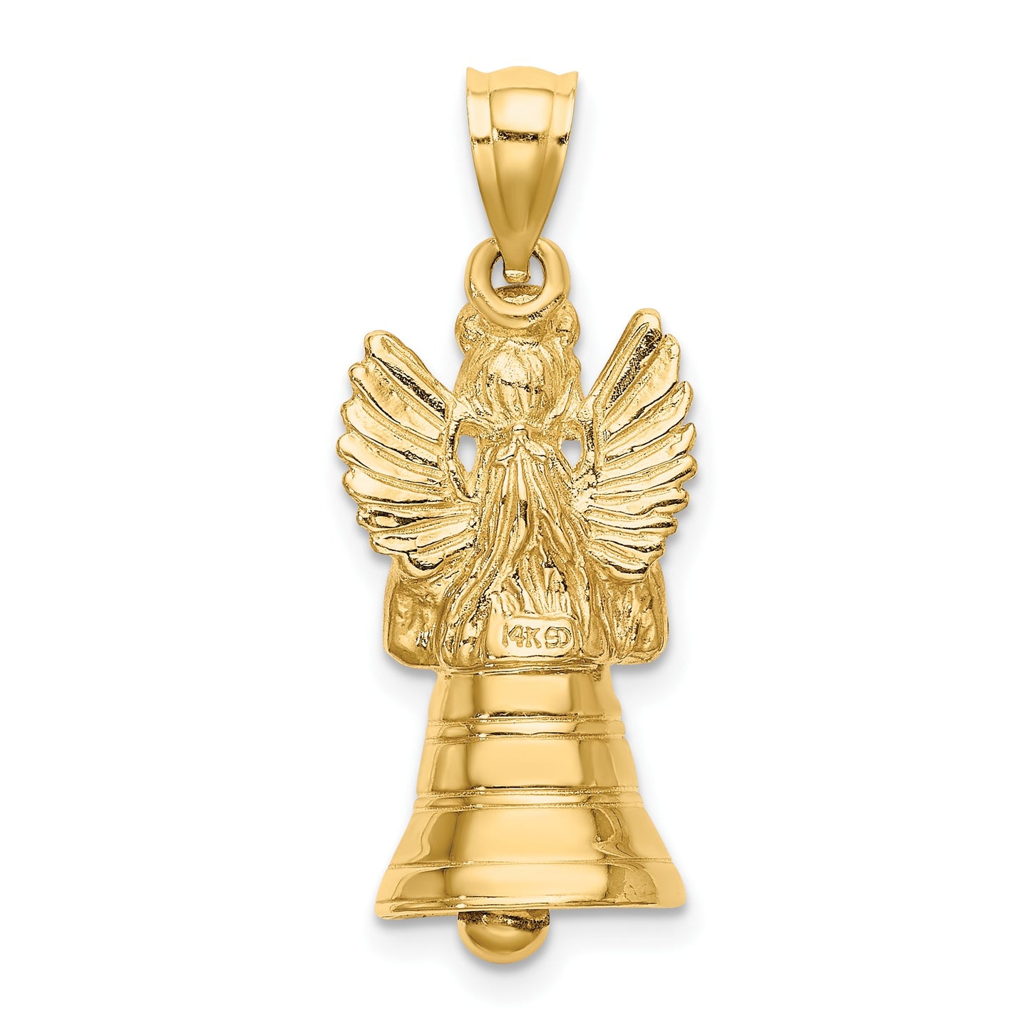 14K 3-D Moveable Angel Bell Charm