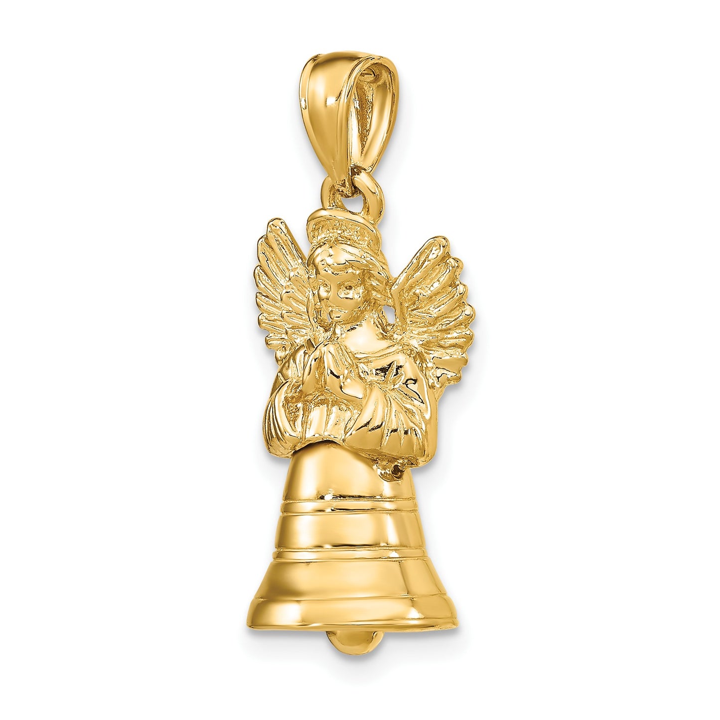 14K 3-D Moveable Angel Bell Charm