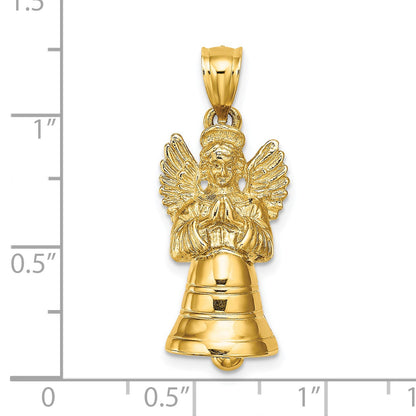 14K 3-D Moveable Angel Bell Charm