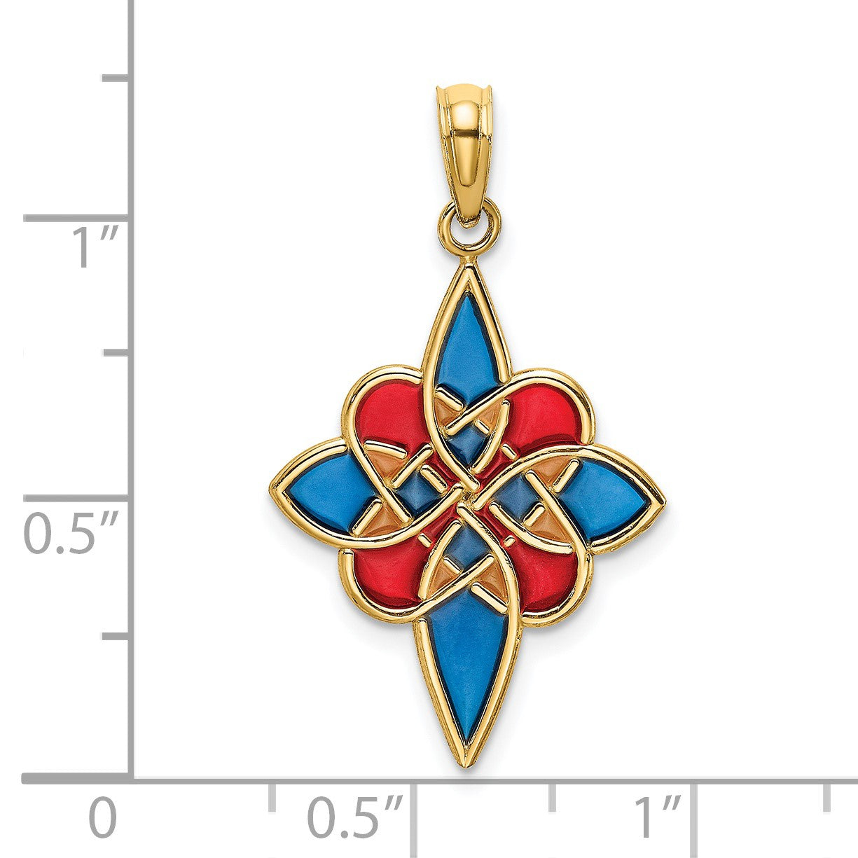 14K Multi-color Enameled Celtic Knot Charm