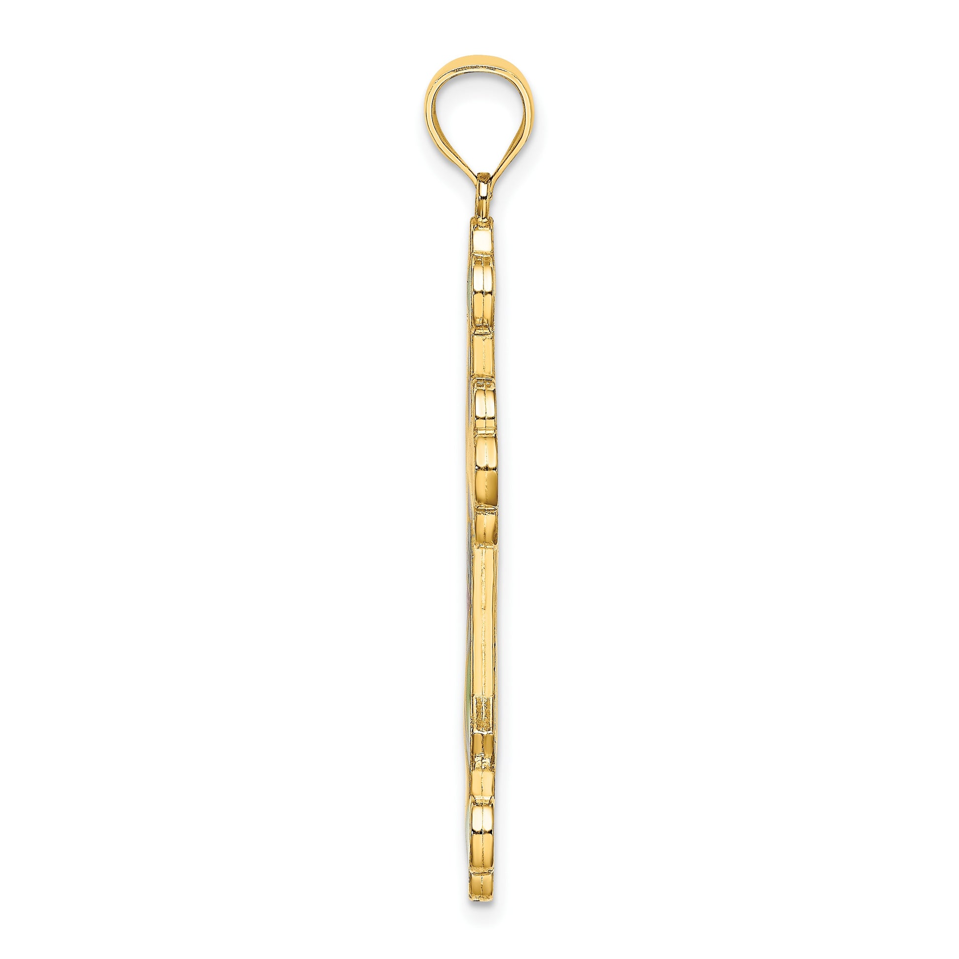 14K Multi-Color Enameled Cross Charm