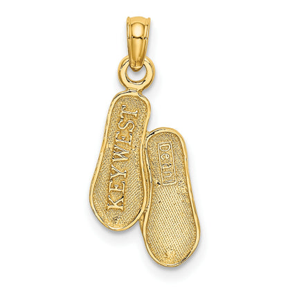 14K 3-D KEY WEST Double Flip Flop Charm