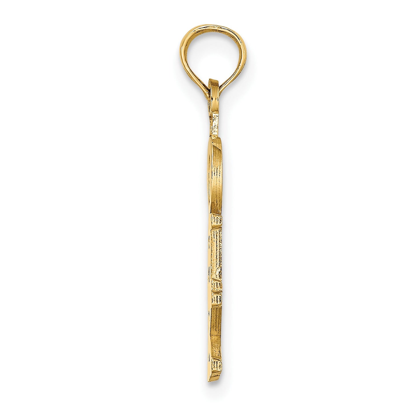 14K Polished OBX (Outer Banks) Vertical Charm