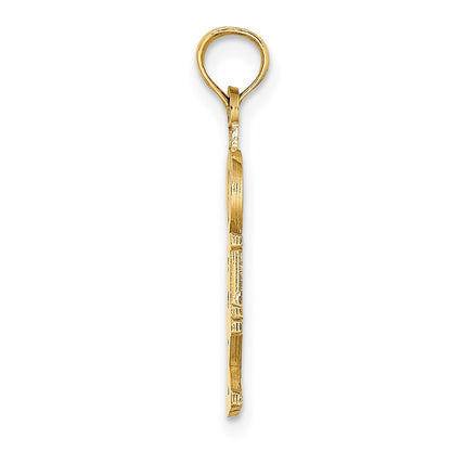 14K Polished OBX (Outer Banks) Vertical Charm