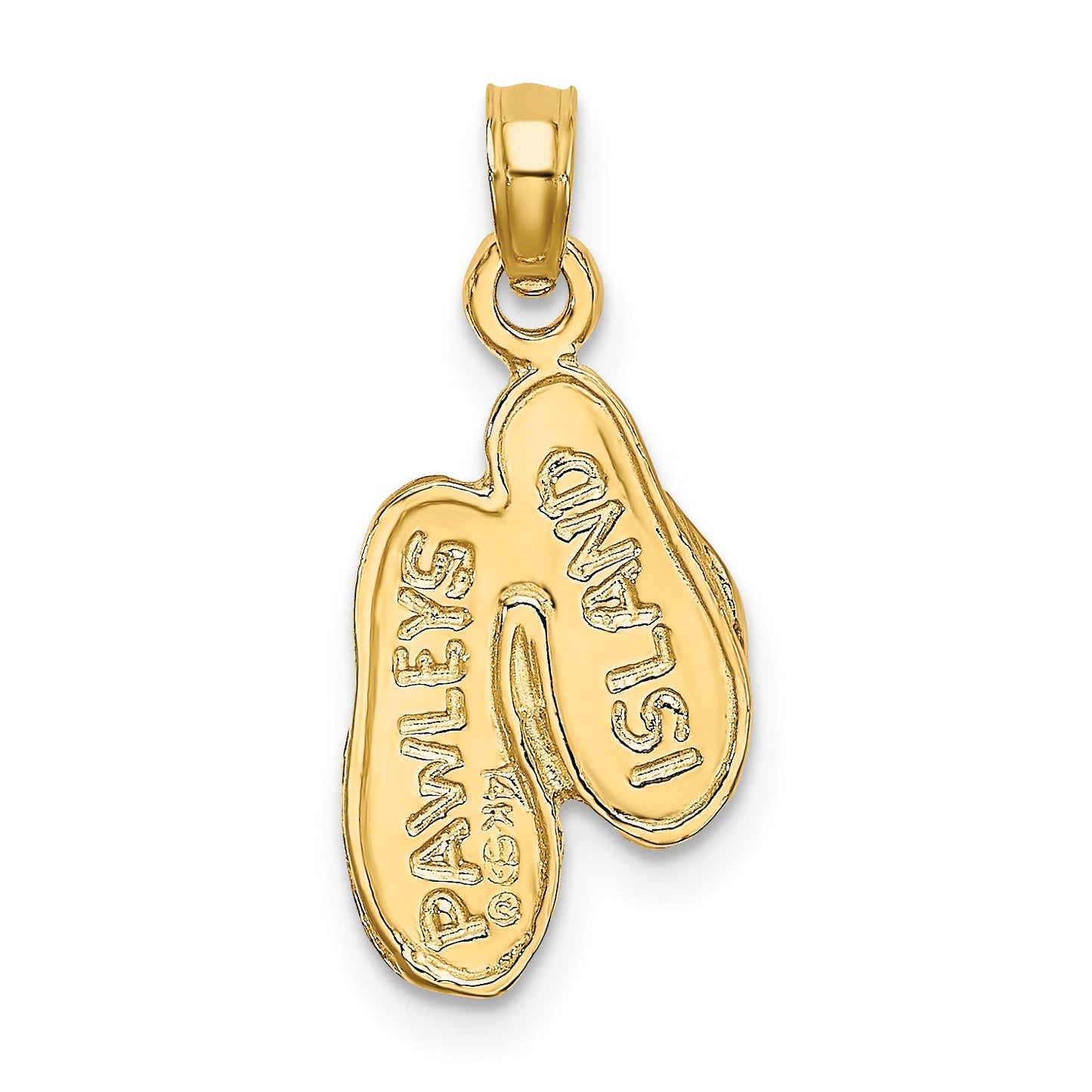 14K 3-D PAWLEYS ISLAND Double Flip-flop Charm