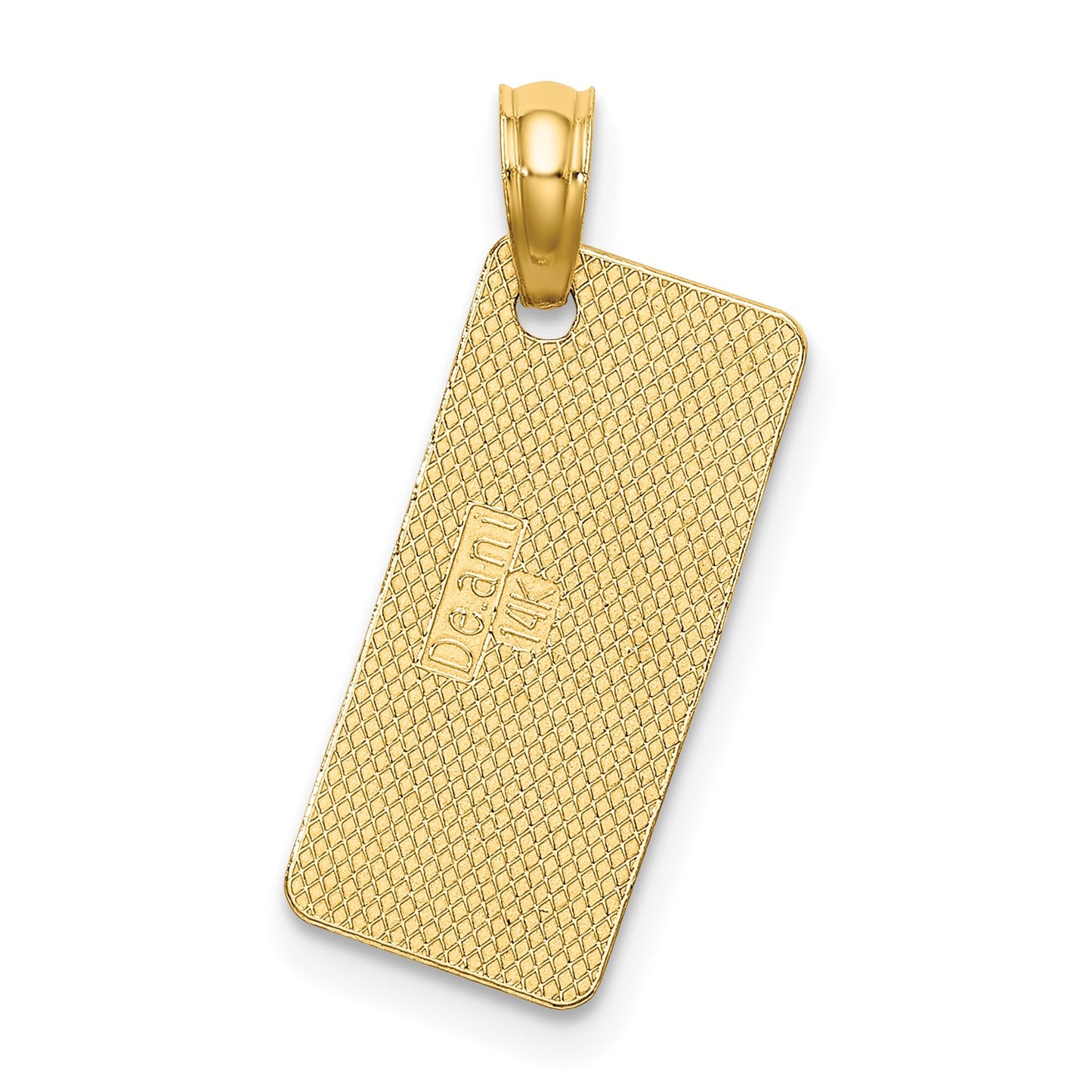 14K Textured SEA ISLE License Plate Charm