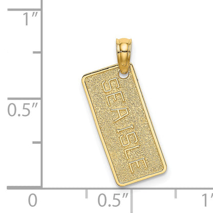 14K Textured SEA ISLE License Plate Charm
