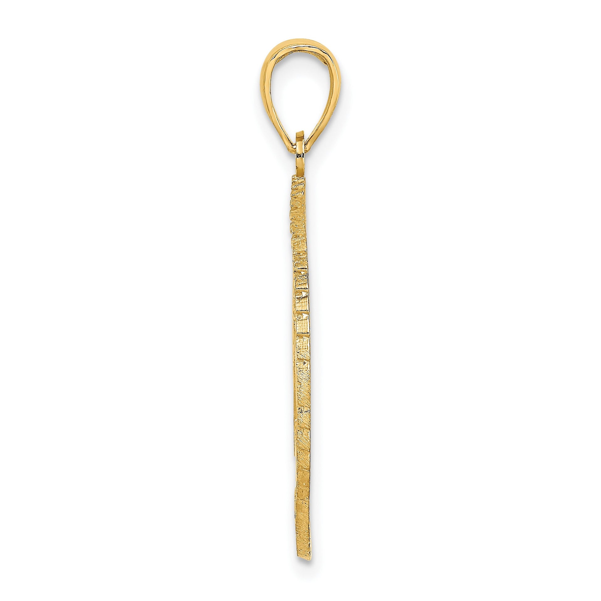 14K BAHAMAS Crest In Textured Frame Charm