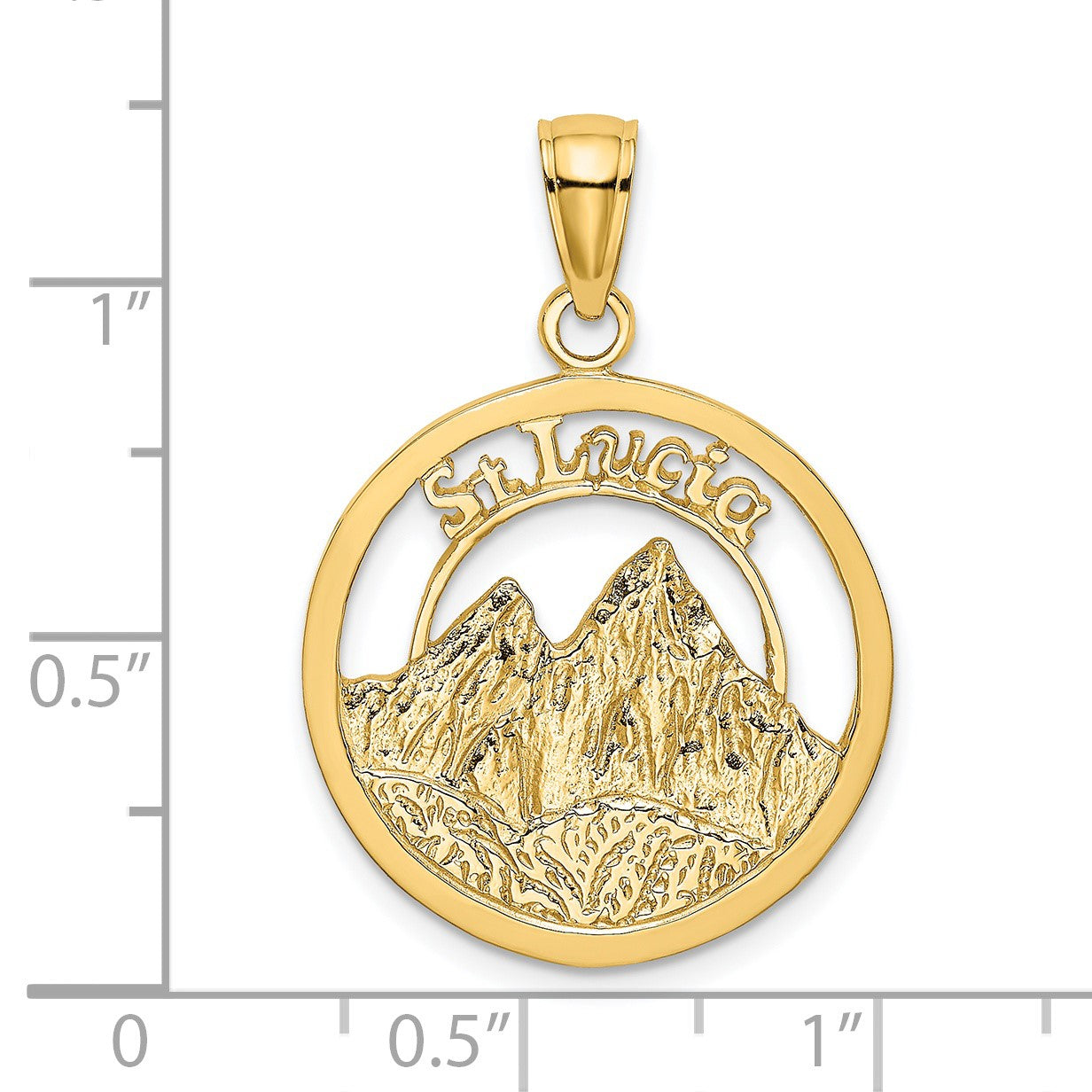 14K ST. LUCIA Twin Pitons Charm