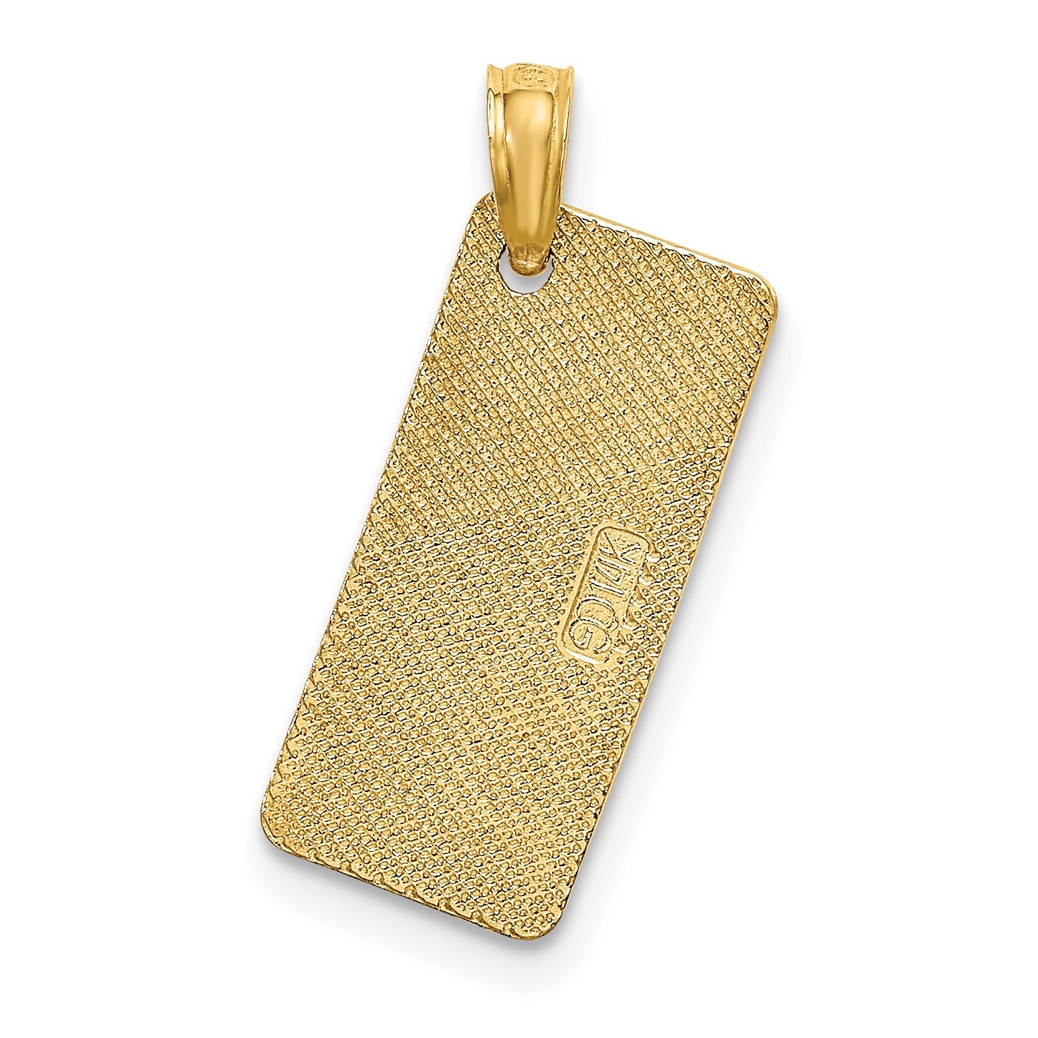 14K Textured Small FLORIDA SANIBEL License Plate Pendant