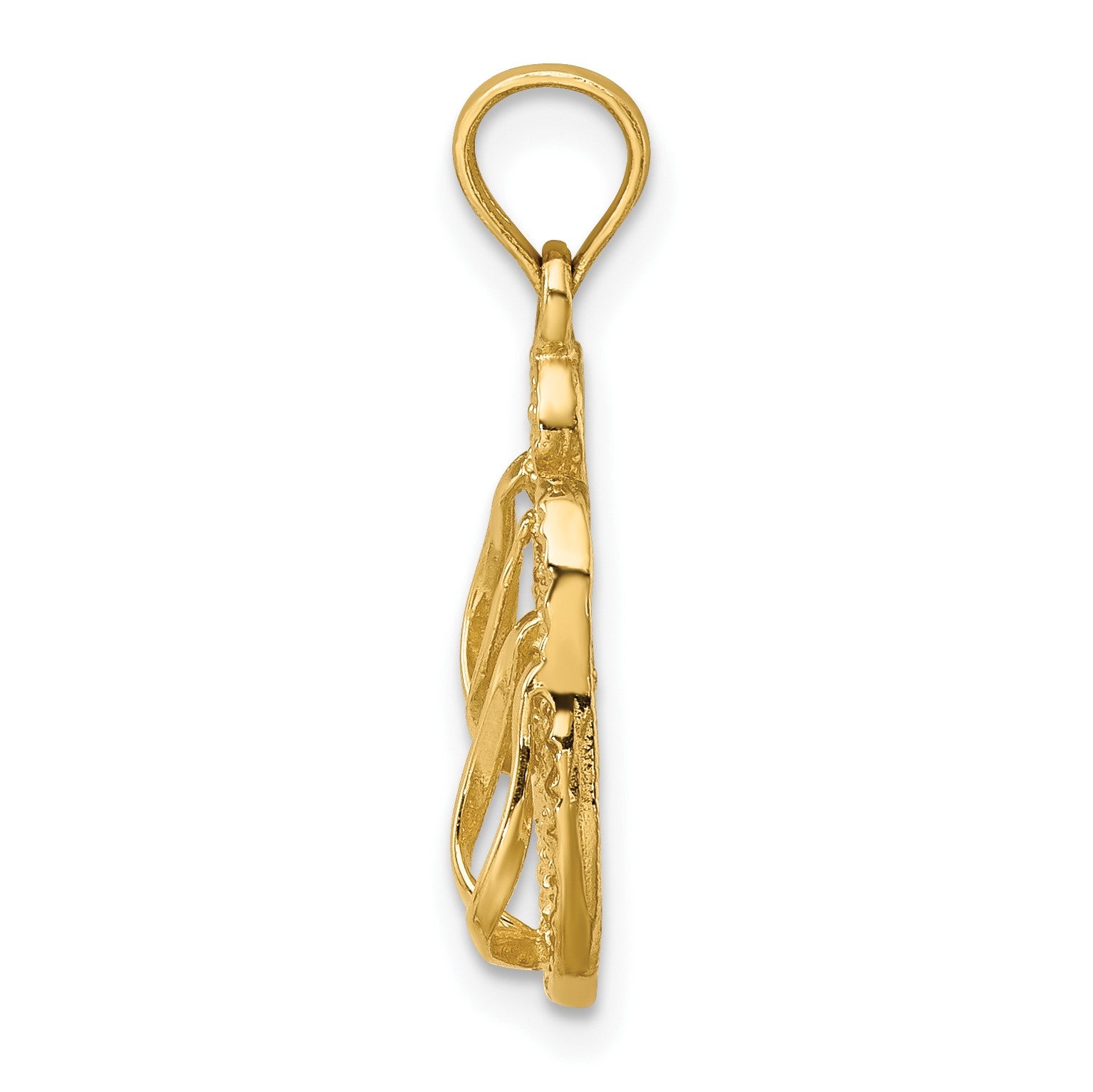 14K 3-D Textured CAPE MAY Flip-flop Charm