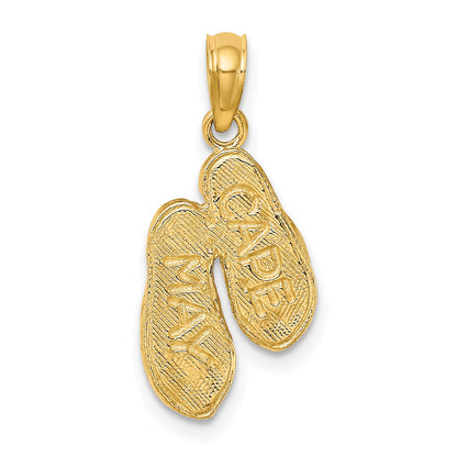 14K 3-D Textured CAPE MAY Flip-flop Charm