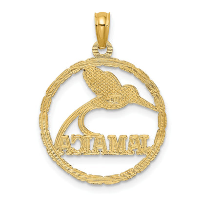 14K JAMAICA with Bird in Circle Charm