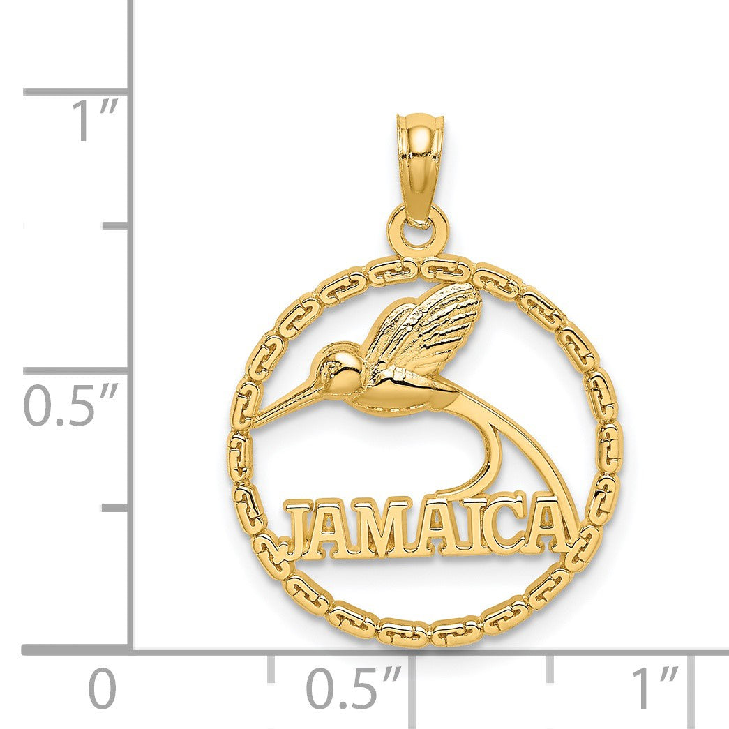 14K JAMAICA with Bird in Circle Charm