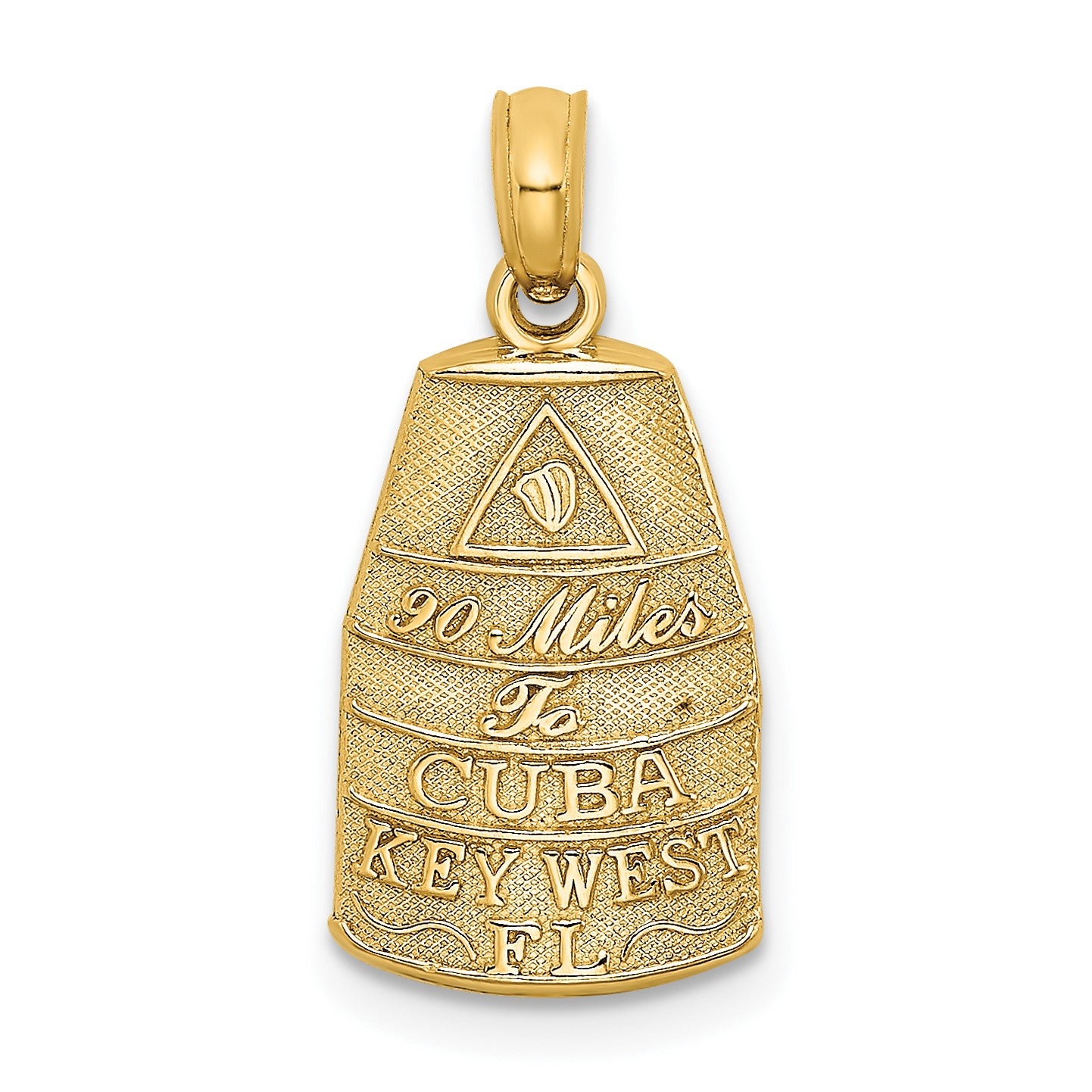 14K Small 90 MILES TO CUBA KEY WEST FL Charm