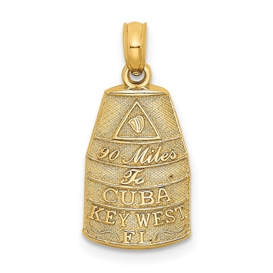 14K Small 90 MILES TO CUBA KEY WEST FL Charm