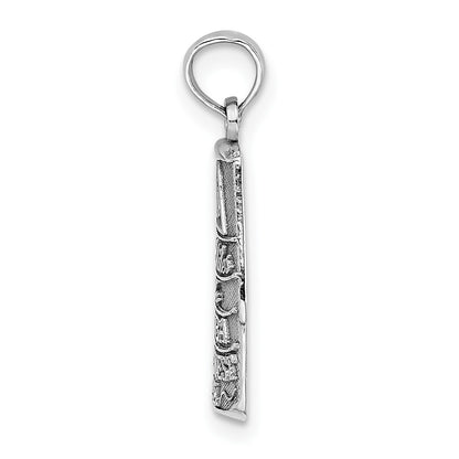 14K White Gold 90 MILES TO CUBA KEY WEST FL Charm