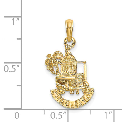 14K CHARLESTON SCENE with Horse/Cart/House Charm