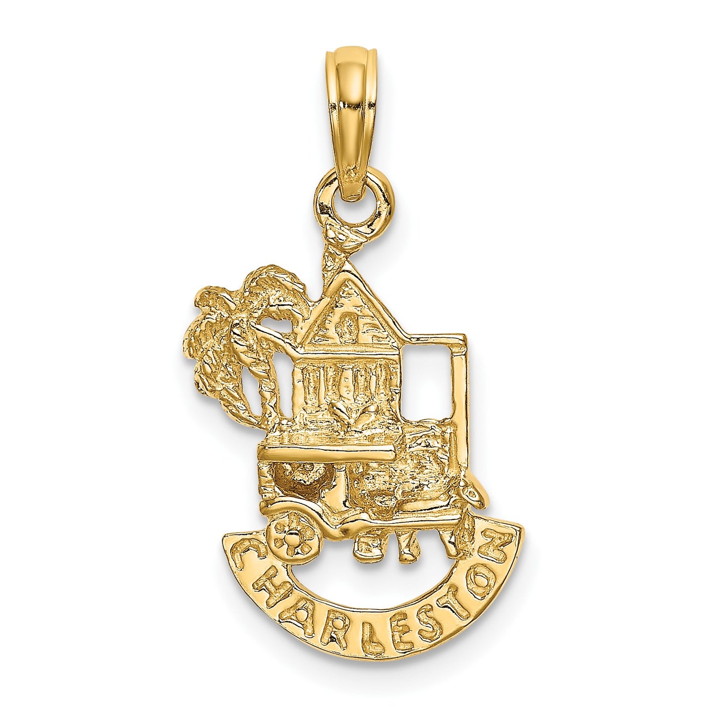 14K CHARLESTON SCENE with Horse/Cart/House Charm