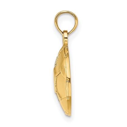 14K 2-D Domed Flat Back Engravable Soccer Ball Charm