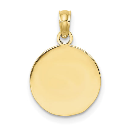 14K 2-D Domed Flat Back Engravable Soccer Ball Charm
