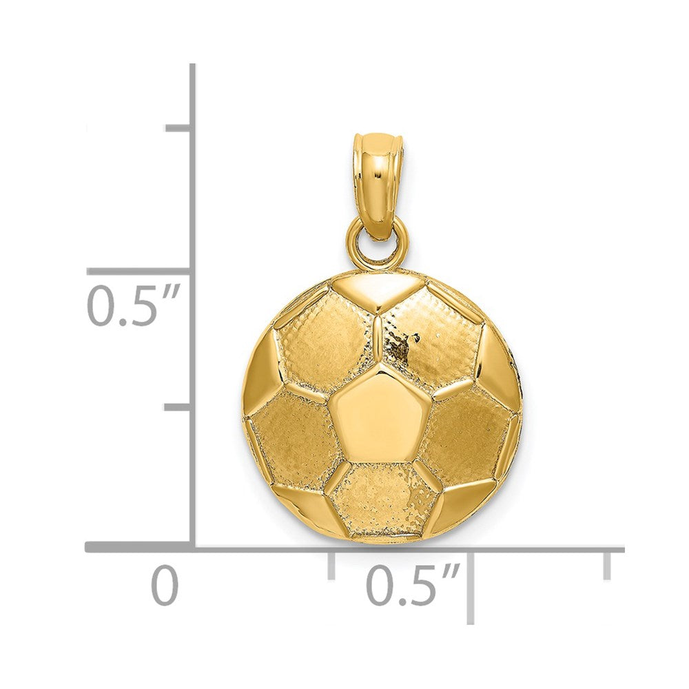 14K 2-D Engraveable Soccer Ball Charm