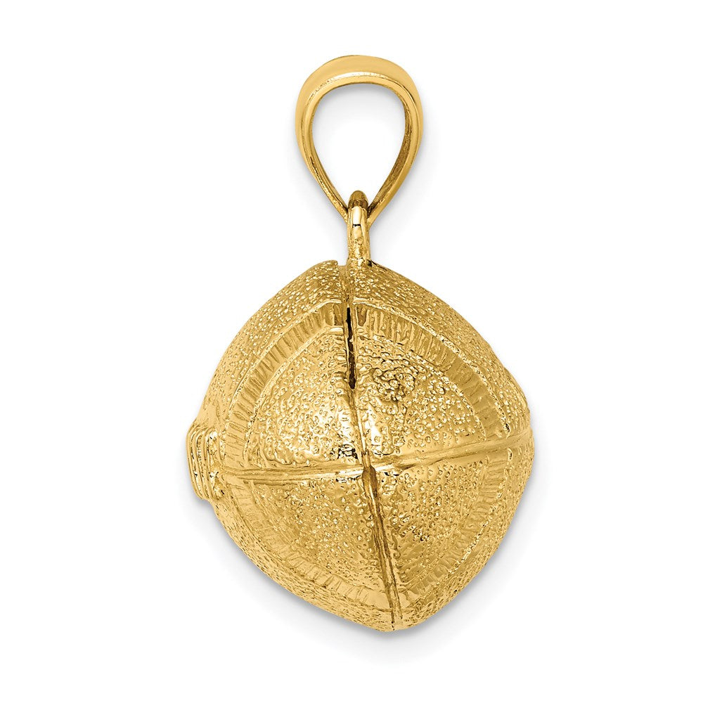 14K 3-D Football Horizontal Pendant