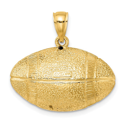 14K 3-D Football Horizontal Pendant