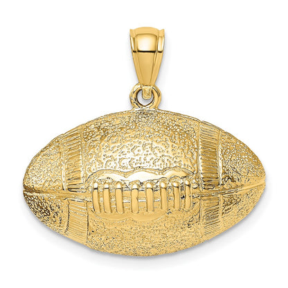 14K 3-D Football Horizontal Pendant