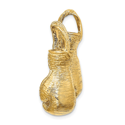 14K 3-D Textured Double Boxing Gloves Slide Pendant
