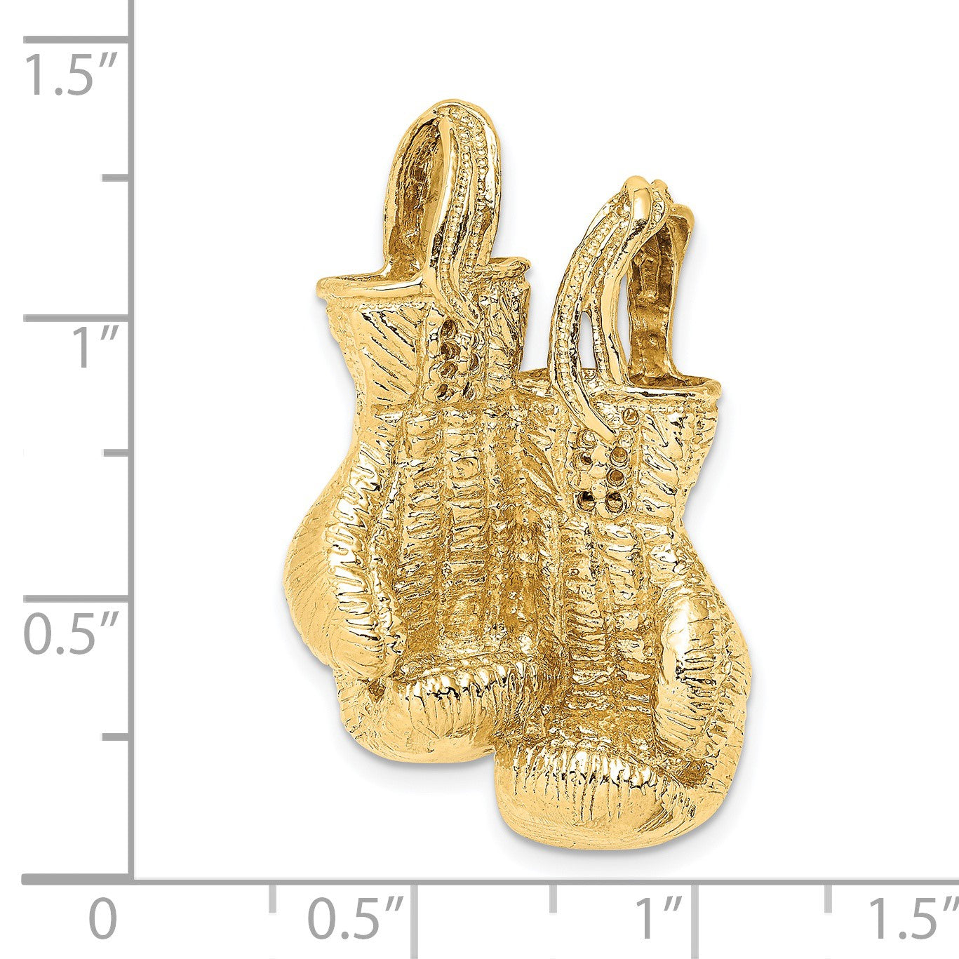 14K 3-D Textured Double Boxing Gloves Slide Pendant
