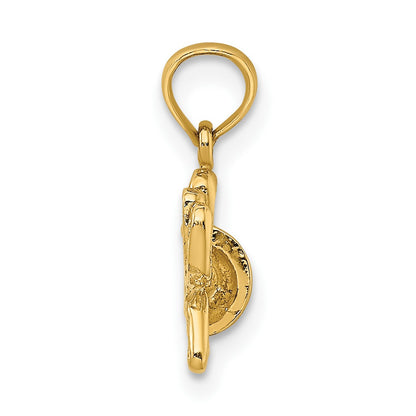 14K 2-D Textured Golf Bag Charm