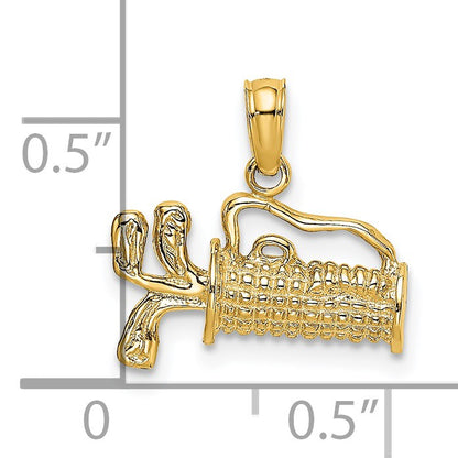 14K 2-D Textured Golf Bag Charm