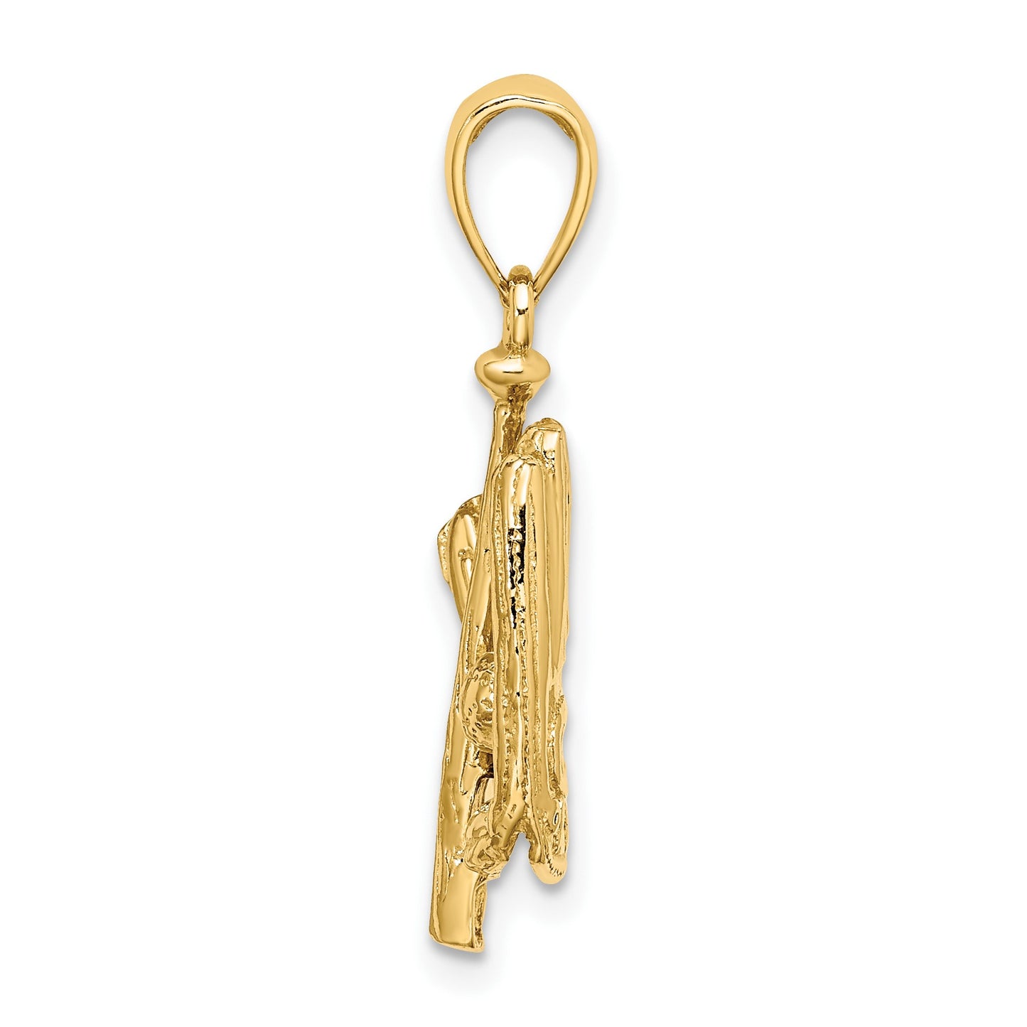 14K 3-D Polished Baseball Glove/Bat/Ball Charm