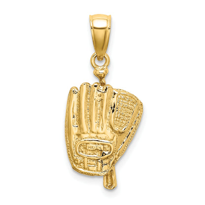 14K 3-D Polished Baseball Glove/Bat/Ball Charm