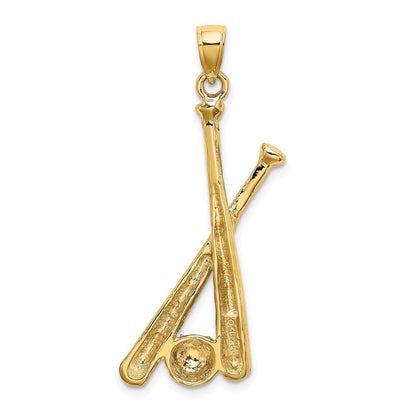 14K 2-D Baseball Bats and Ball Charm