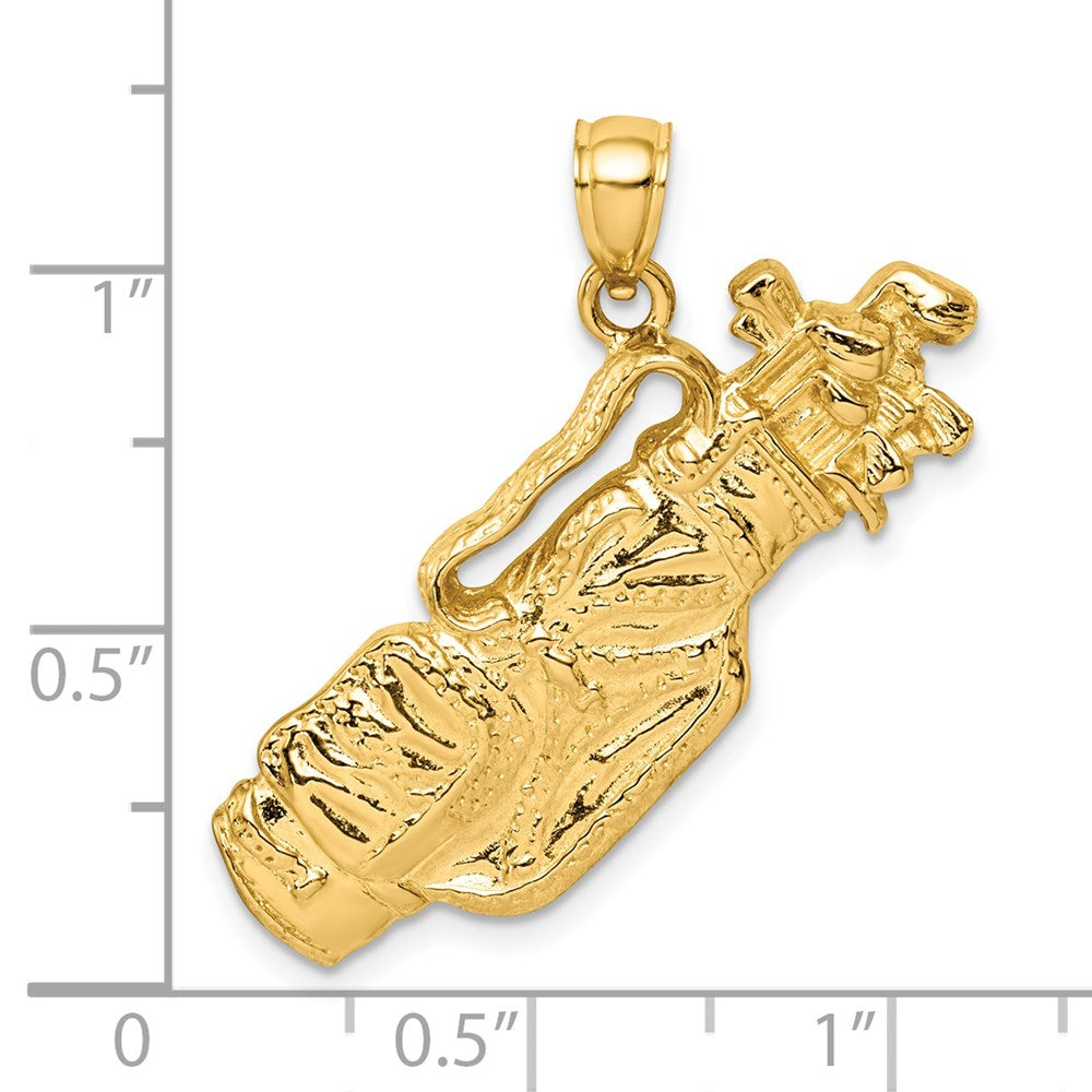 14K 2-D Golf Bag and Clubs Charm