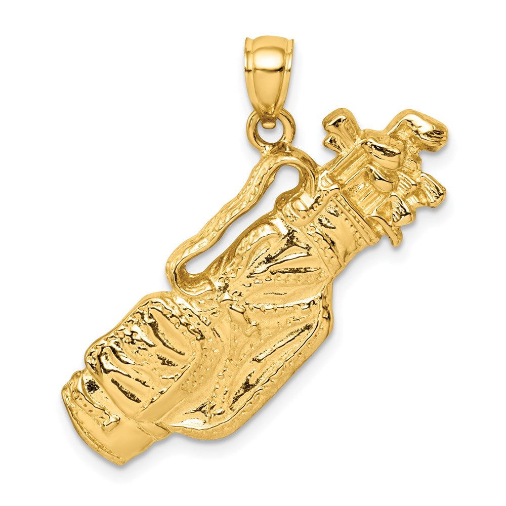 14K 2-D Golf Bag and Clubs Charm