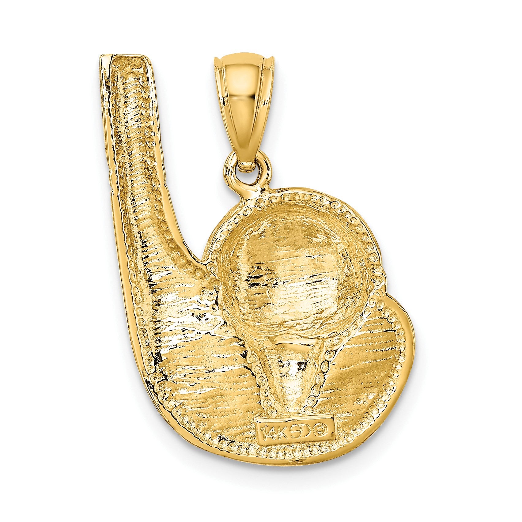 14K 2-D Golf Club and Ball On Tee Charm