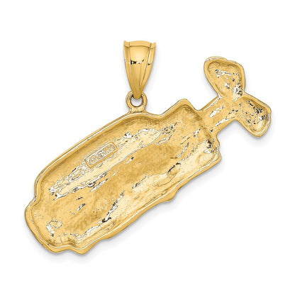 14K 2-D and Polished Golf Bag Charm