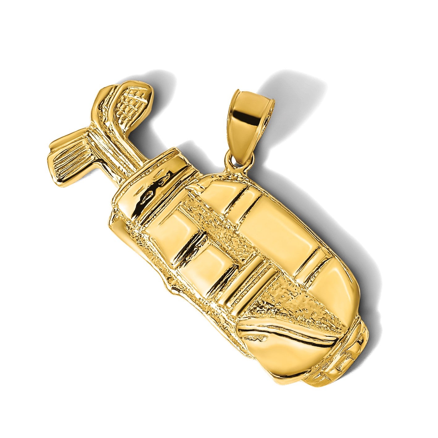 14K 2-D Large Polished Golf Bag Charm